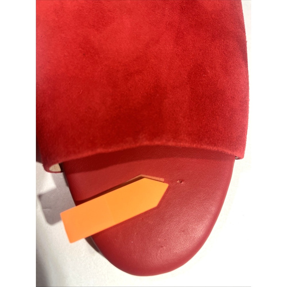 NWOB Taryn Rose Vanessa Suede Slip-on Flat Mules Slides Red Women's 9B Comfort - Picture 8 of 8
